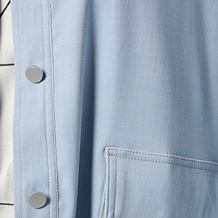 WynneCollection Pique Tencel Blend Shirt Jacket