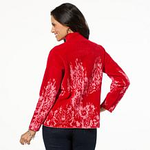 WynneCollection Plush Chenille Floral Jacquard Sweater