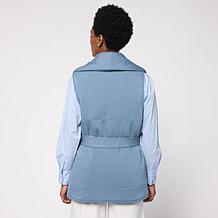 WynneCollection Quilted Cloud Knit Belted Vest 