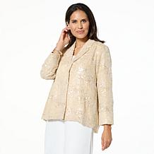WynneCollection Sequin-Covered Chiffon Jacket