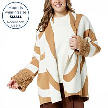 WynneCollection SoftKNIT Op Art Jacquard Cardigan