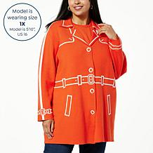 WynneCollection SoftKNIT Trompe L'oeil Trench Topper