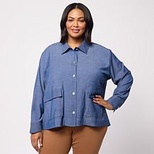 WynneCollection Swing Style Shirt Jacket 
