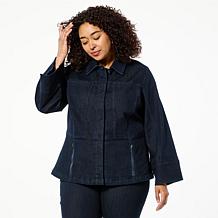 WynneDenim Patch Pocket Peplum Jacket