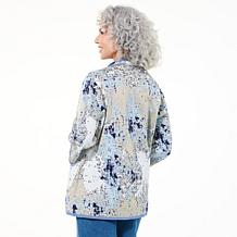 WynneLayers Abstract Print Jacquard Sweater Jacket