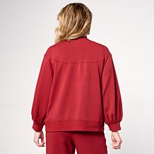 WynneLayers Cloud Knit Mock Neck Jacket