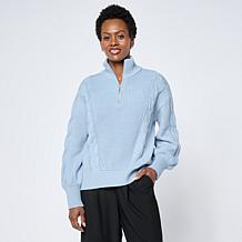 WynneLayers Mixed Media Button-Up Cardigan | HSN