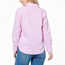 WynneLayers Cotton Poplin Button-Down Shirt