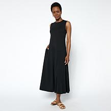 Colleen Lopez Knit Crochet V-Neck Maxi Dress | HSN