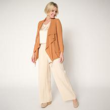 WynneLayers Drape-Front Chiffon Jacket