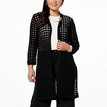 WynneLayers Holey Stitch 3/4-Sleeve Duster