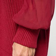 WynneLayers Mixed Media Button-Up Cardigan