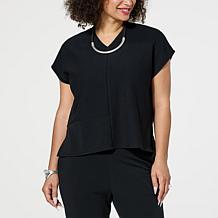 WynneLayers Ottoman Knit Paneled Tee