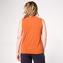 WynneLayers Peached Jersey Funnel Neck Sleeveless Top