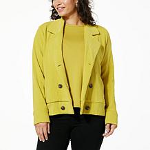 WynneLayers Plush Ottoman Knit Double-Breasted Jacket