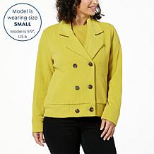 WynneLayers Plush Ottoman Knit Double-Breasted Jacket