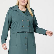 WynneLayers Polished Knit Crop Trench