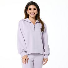 WynneLayers Plush Ottoman Knit Half Zip Top | HSN