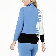 WynneLayers SoftKNIT Intarsia Mock Neck Sweater