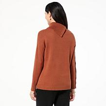 WynneLayers SoftKNIT Mock-Neck Sweater with Button Details