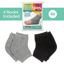 ZenToes 2-pair Cotton Moisturizing Gel Heel Toeless Socks