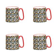 10 Strawberry Street Bella Autum Floral, Set of 4