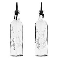 10 Strawberry Street Glass Oil & Vinegar Bottles,  Clear Olive