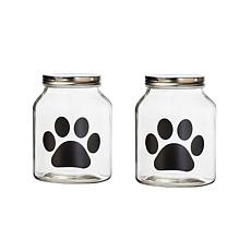10 Strawberry Street Set of 2 Buddy Paw Chalkboard Canisters - Medium