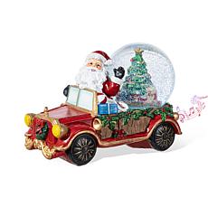 100mm Christmas Resin Lighted Musical Snowflakes Santa Car Waterglobe