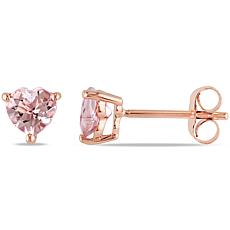 Morganite Earrings Hsn 10k Rose Gold 1ctw Heart Shaped Morganite Stud Earrings