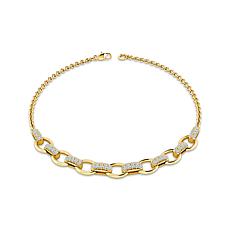 10K Yellow Gold 1/3ctw Diamond Link Chain Bracelet 