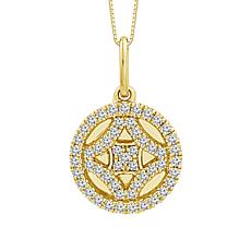 10K Yellow Gold 1/5ctw Diamond Round Fashion Pendant with Chain