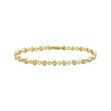 10K Yellow Gold 1ctw Diamond Station Line Bracelet 