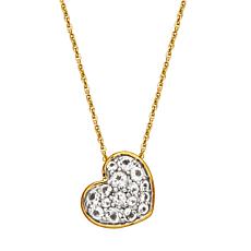 10K Yellow Gold Pave Heart Gemstone 18" Necklace