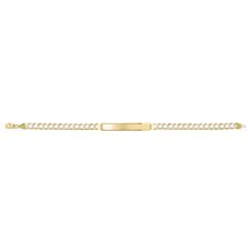 14K Gold Curb Link ID Bracelet with Silvertone Pave' Accents