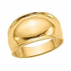 14K Gold Ridge-Edged Dome Ring