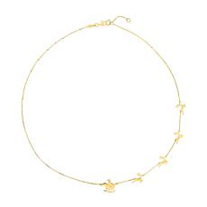 14K Gold "Santa on Sleigh with Reindeers" Necklace