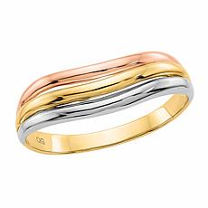 14K Gold Tri-Color 3-Row Ring