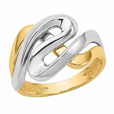 14K Gold Two-Tone Swirl Ring
