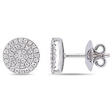 14K White Gold 0.32ctw Diamond Pavé Halo Stud Earrings