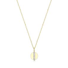 14K Yellow Gold 0.05ctw Disc Pendant with 18" Chain