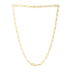 14K Yellow Gold 18" Flat Paperclip Necklace 