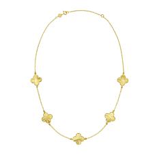 14K Yellow Gold 18" Station Golden Clover Necklace