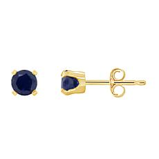 14K Yellow Gold 4mm Round Gemstone Stud Earrings
