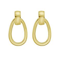 14K Yellow Gold Polished Interlocking Dangle Hoop Earrings