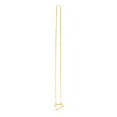 14K Yellow Gold Polished Paperclip Chain 16" Necklace