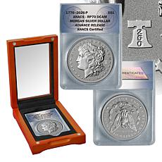 1776-2026 Dual Date RP70 ANACS Advance Release Morgan Silver Dollar 
