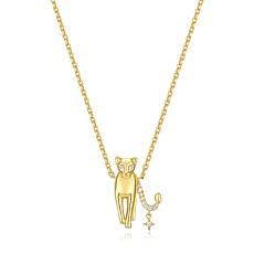 18" Gold-Plated Sterling Silver 0.08ctw Diamond Leo Necklace