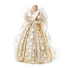 18.5"H Faux Fur & PVC Christmas Elegant Angel Tree Topper