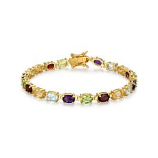 18K Gold-Plated Rainbow Multigemstone Oval Tennis Bracelet